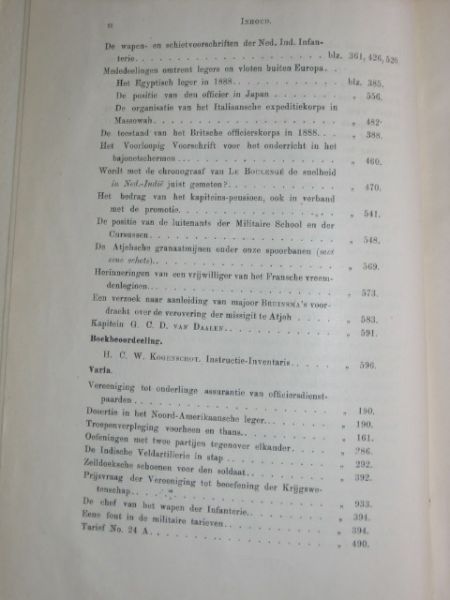 Kooten, G.J. van,  redactie - Indisch Militair Tijdschrift, maandelijkse uitgave van de Indische Krijgskundige Vereeniging
