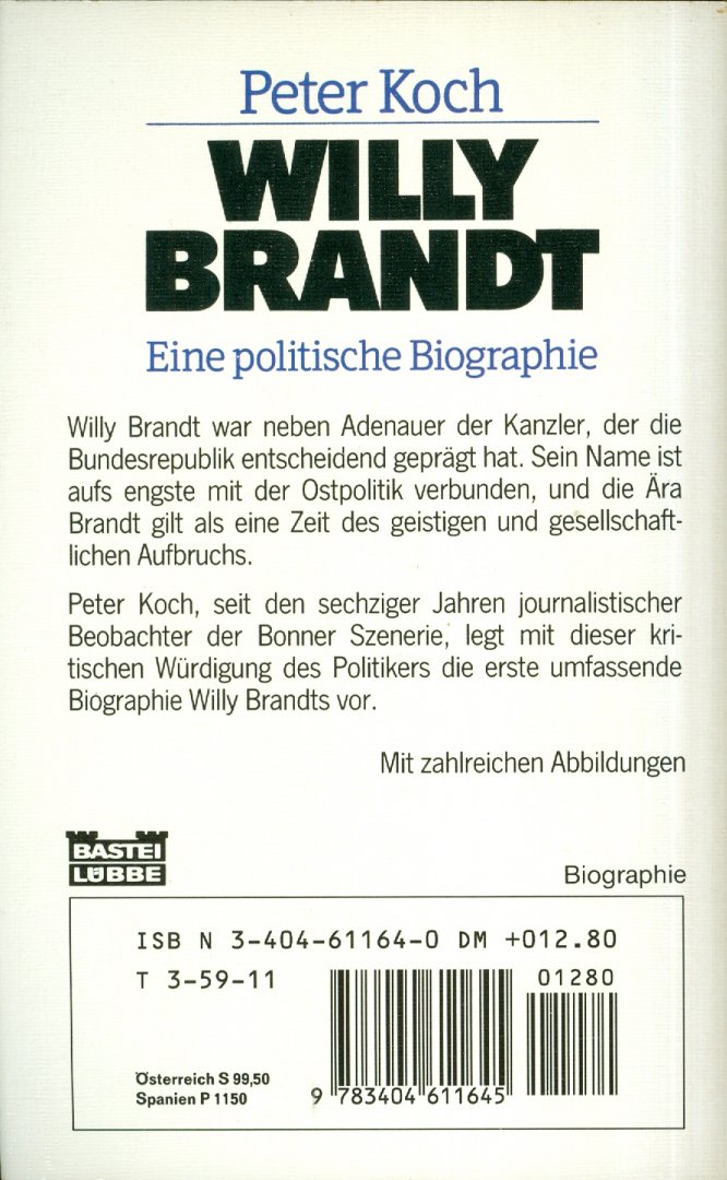 Koch, Peter - Willy Brandt - Eine politische Biographie