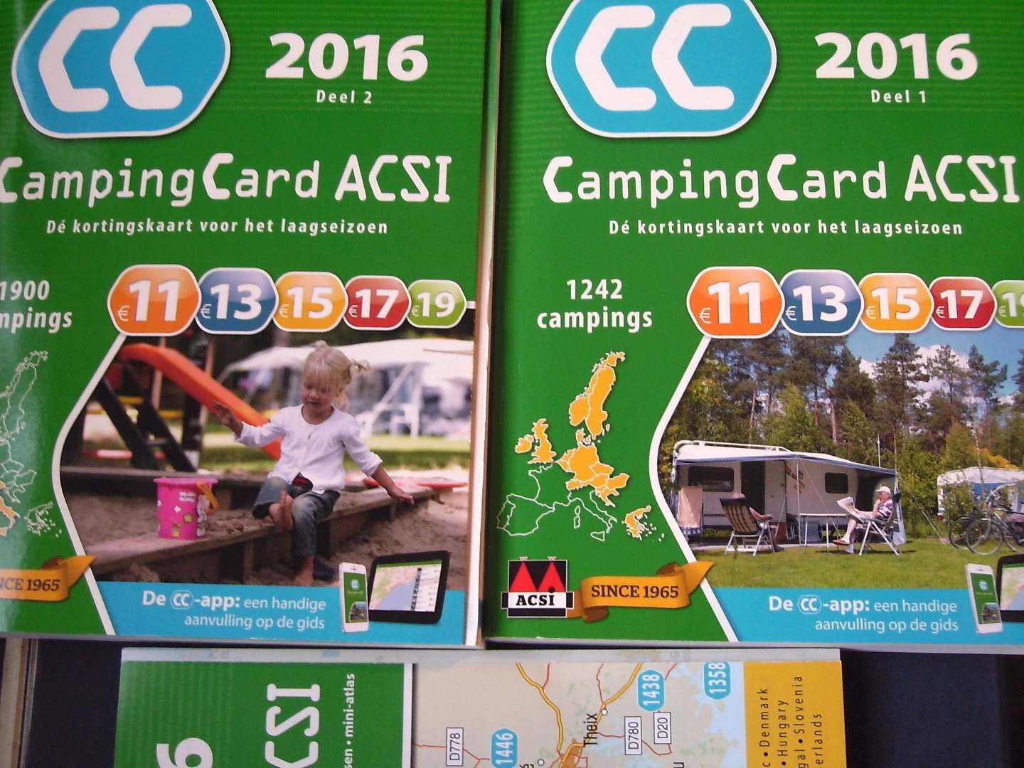Stelt, Astrid van der ( Redactie)  ACSI / Reine, Ramon van - CampingCard ACSI 2016, deel 1 , 2  en mini atlas