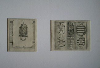 antique print (prent) - Wapens van heeren van Ysselsteyn en Aemstel.