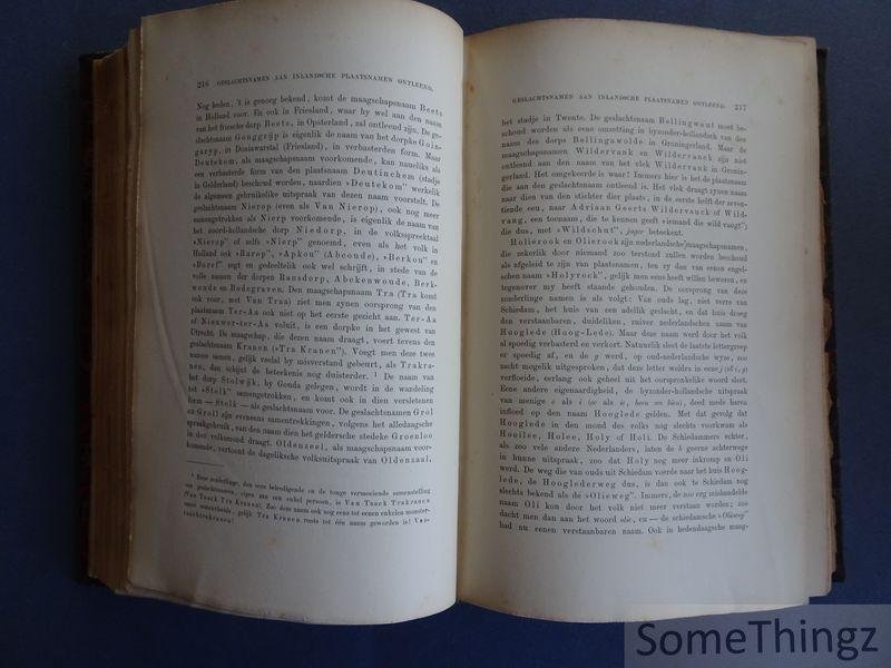Winkler, Johan. - De Nederlandsche geslachtsnamen in oorsprong, geschiedenis en beteekenis. Eerste en tweede stuk.