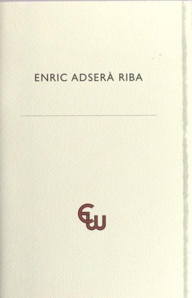Riba, Enric Adserà. - Tien lithos, exlibris van de steen gedrukt