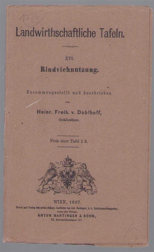 Heinr. Freih. v Dolbhoff - (SCHOOLPLAAT - SCHOOL POSTER - LEHRTAFEL) Landwirtschaftliche Tafeln: RINDVIEHNUTZUNG