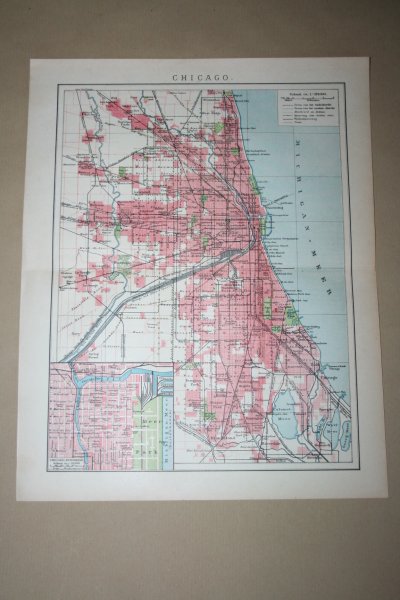  - Oude kaart/ plattegrond - Chicago   - circa 1905