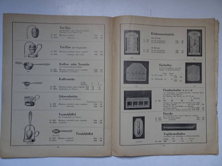 N.n.. - Hermann Hecker Kommandit-Gesellschaft. Metall-, Blech- und Lackierwarenfabrik. Nachtrags-Katalog 1936 über Haus- und Küchengeräte in Weißblech, blank, lackiert, vernickelt, verchromt.