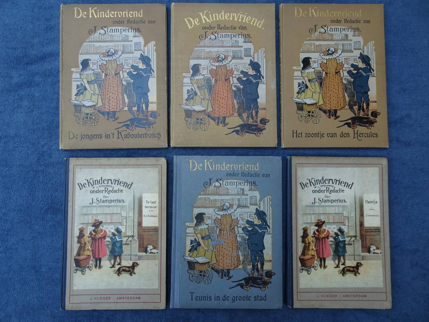 Stamperius, J. (red.). - De Kindervriend. Te laat berouw (door J.H. Krebbers)/ Heintje (door J. Stamperius)/ De jongens in 't kabouterbosch (door Louise Ahn- de Jongh)/ Het zoontje van den Hercules (door Suze Andriessen)/ Teunis in de groote stad. Een vertelling (door...