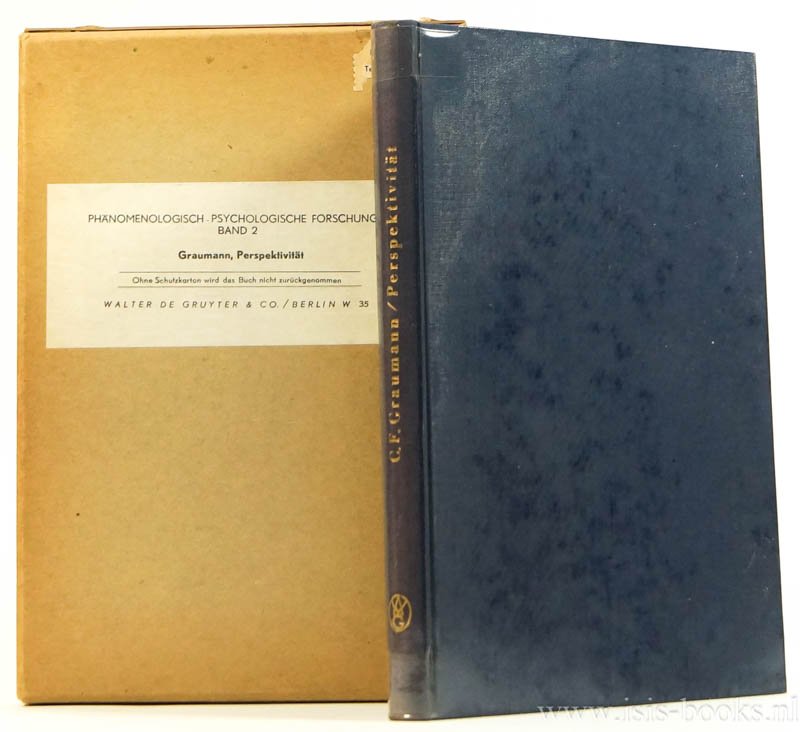 GRAUMANN, C.F. - Grundlagen einer Phänomenologie und Psychologie der Perspektivität. Mit 13 Abbildungen.