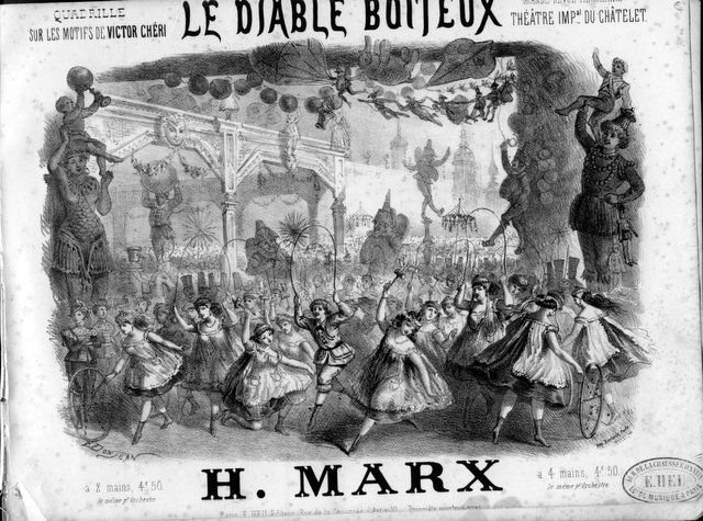 Marx, H.: - Le diable boiteux. Quadrille sur les motifs de Victor Chéri. Grande revue Parisienne Théâtre Impal. du Châtelet. à 2 mains