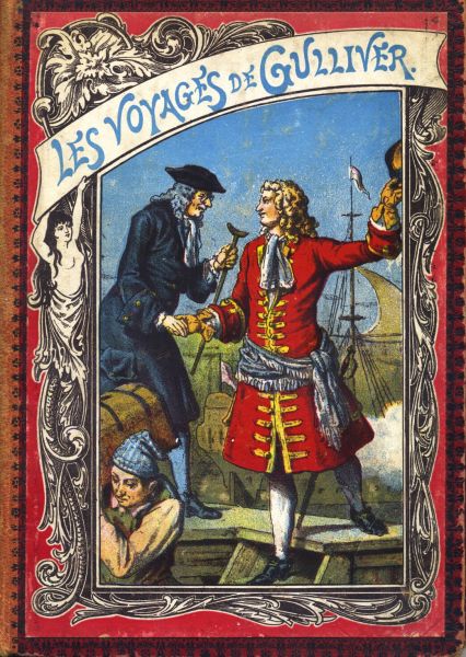 Bertram, G[rimm]. - Les Voyages de Gulliver. Transcrits pour la jeunesse. Chromolithographies d`apres O.Woite