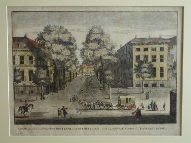 Gravenhage, 'S. - Gesight van Het Nieuwe Voor Hout komende uyt het Bosch. Vue du Nouveau Voor-Hout en Venant du Bois.
