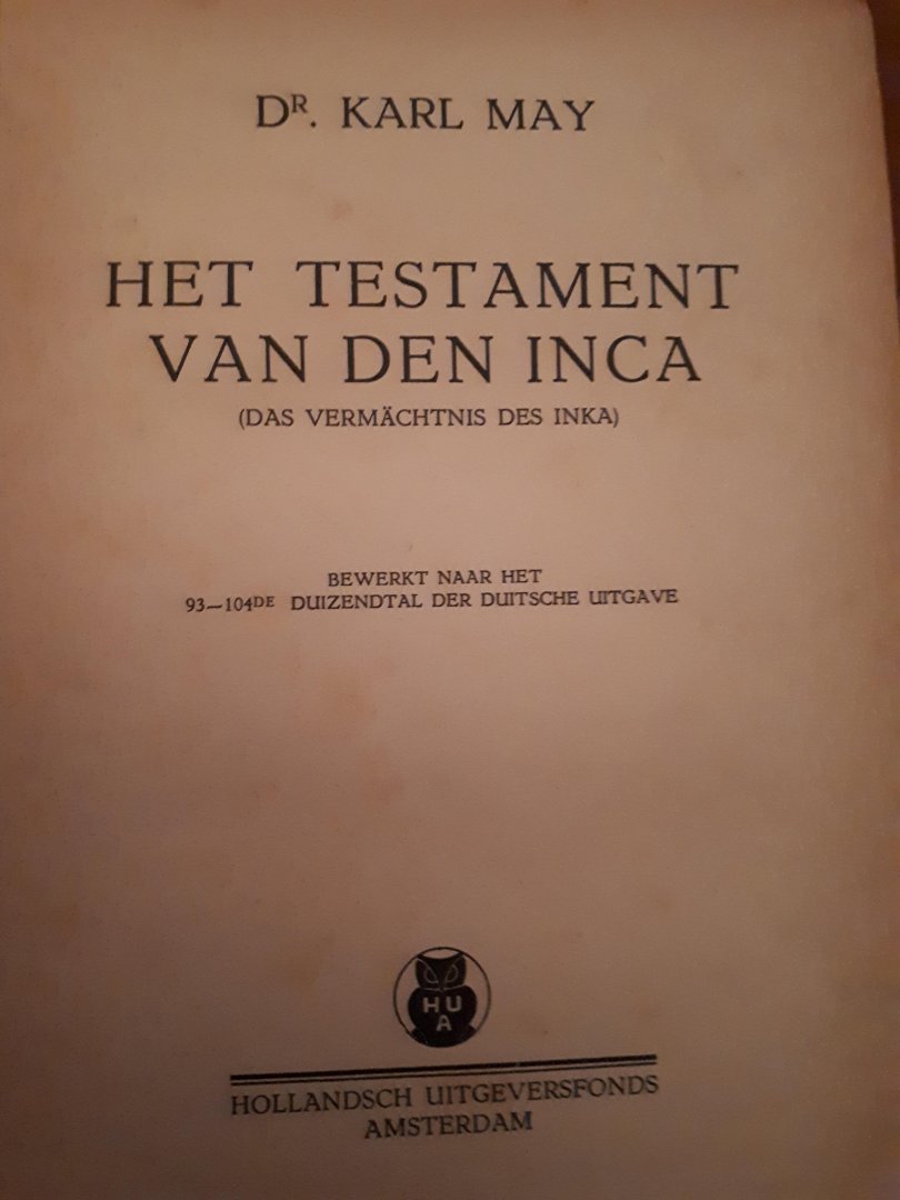 May Karl - Het testament van den Inca