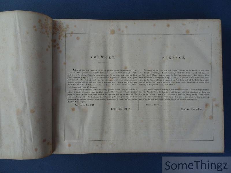 Retzsch, Moritz (ills.) /  C. A. Boettiger, Carl Borromaeus von Miltitz and Hermann Ulrici (text). - Outlines to Shakespeare's Dramatic Works. - Gallerie zu Shakspear's dramatischen Werken. In Umrissen erfunden und gestochen von Moritz Retzsch. Complete in one Volume. [German and English text.]