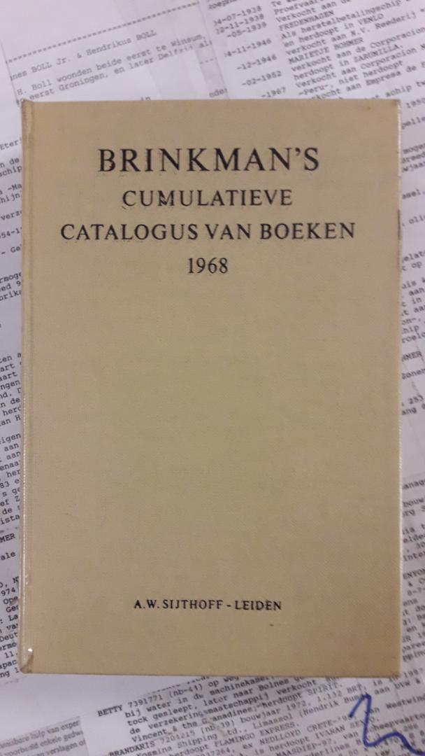 Redactie - Brinkman`s cumulatieve catalogus van boeken 1968 - 123e jaargang