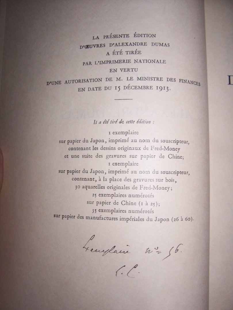 Dumas, Alexandre - Bibliofiele genummerde gelimiteerde uitgave 16 identiek gebonden banden, auteur Alexandre Dumas.