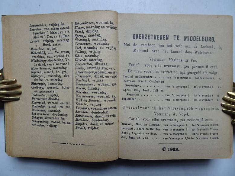 No author. - Middelburgsche almanak, naar den nieuwen stijl, voor het jaar onzes Heeren Jesu Christi 1903. Voorzien met alle de Zeeuwsche jaar- paarden- en beestenmarkten, alsmede het op- en ondergaan van de zon en maan.