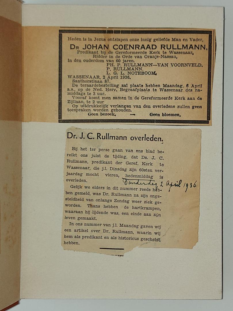 Rullmann, J.C. - 1.De strijd voor kerkherstel + 2.De Doleantie + 3.De Afscheiding in de Nederlandsch Hervormde Kerk der 19e eeuw (SET 3 delen)