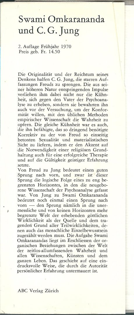 Lauterborn, Eleonore - Swami Omkarananda und C.G Jung  Der psychologische Schatten und das überpsychologische Selbst