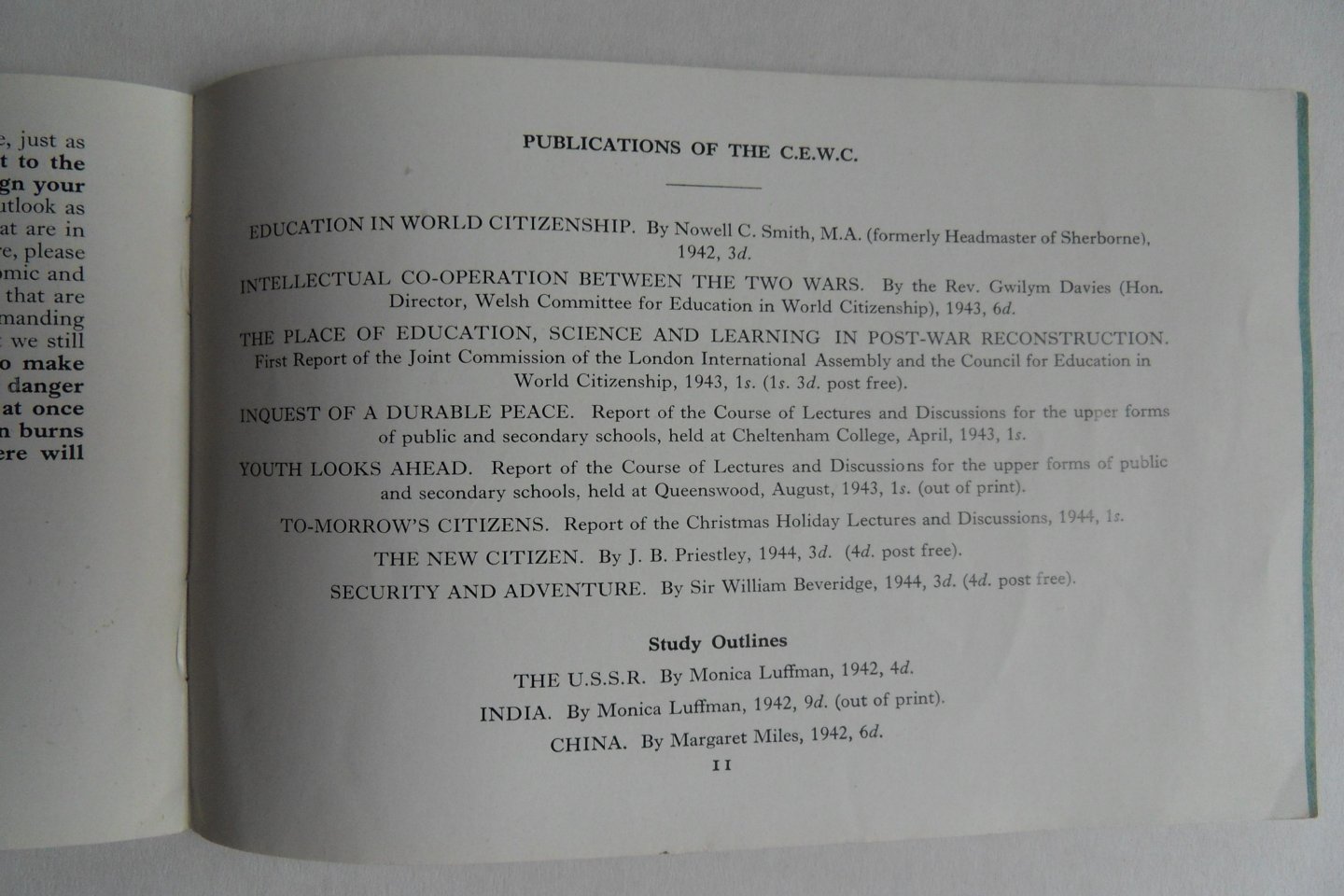 Priestley, J.B. - The New Citizen. (text of speech).