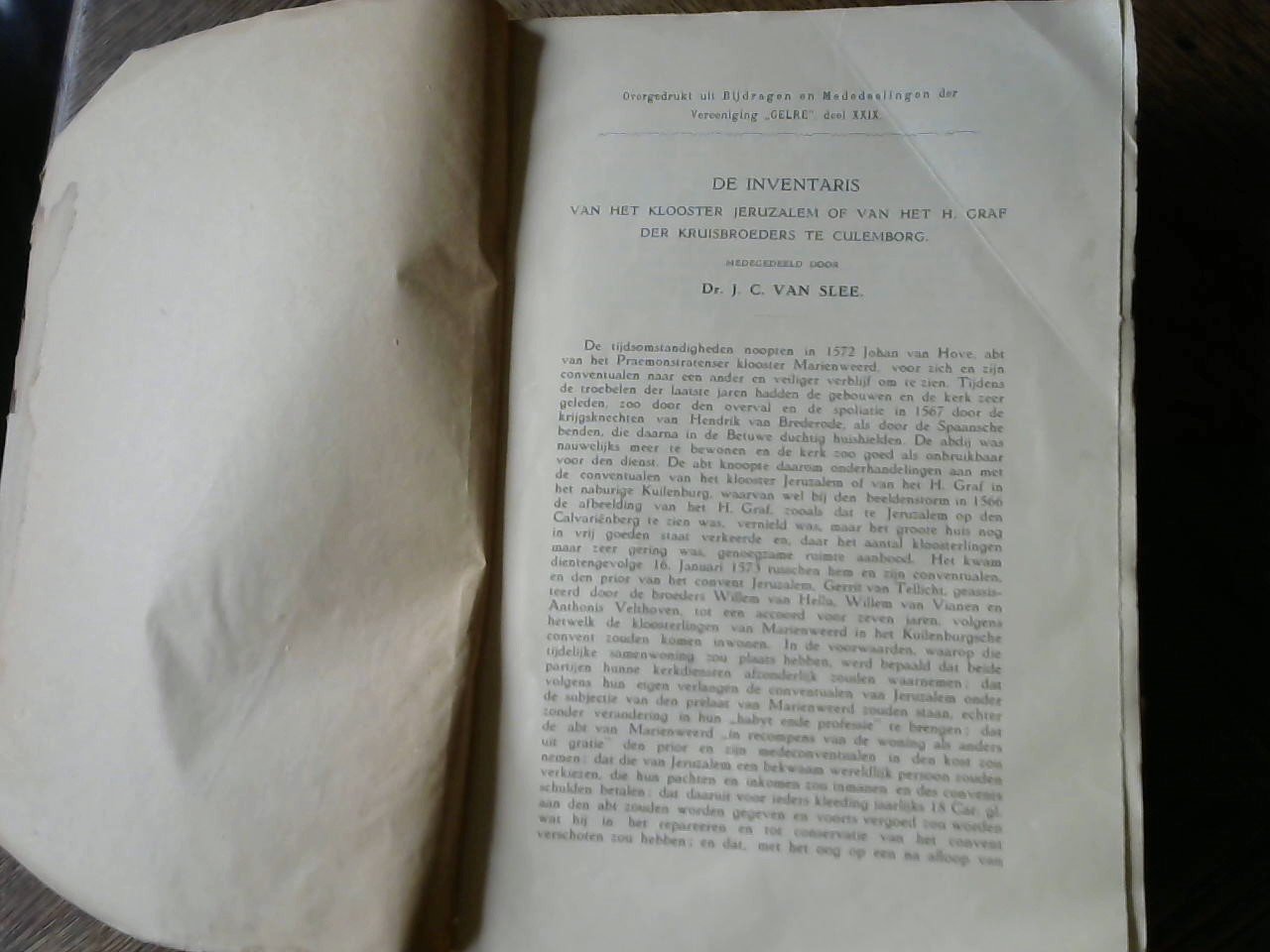 Slee Dr. J.C. van - De Inventaris van het Klooster Jeruzalem of van H. Graf Der Kruistbroeders te Culemborg