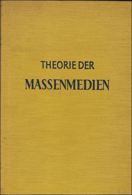 FELDMANN,E. - THEORIE DER MASSENMEDIEN