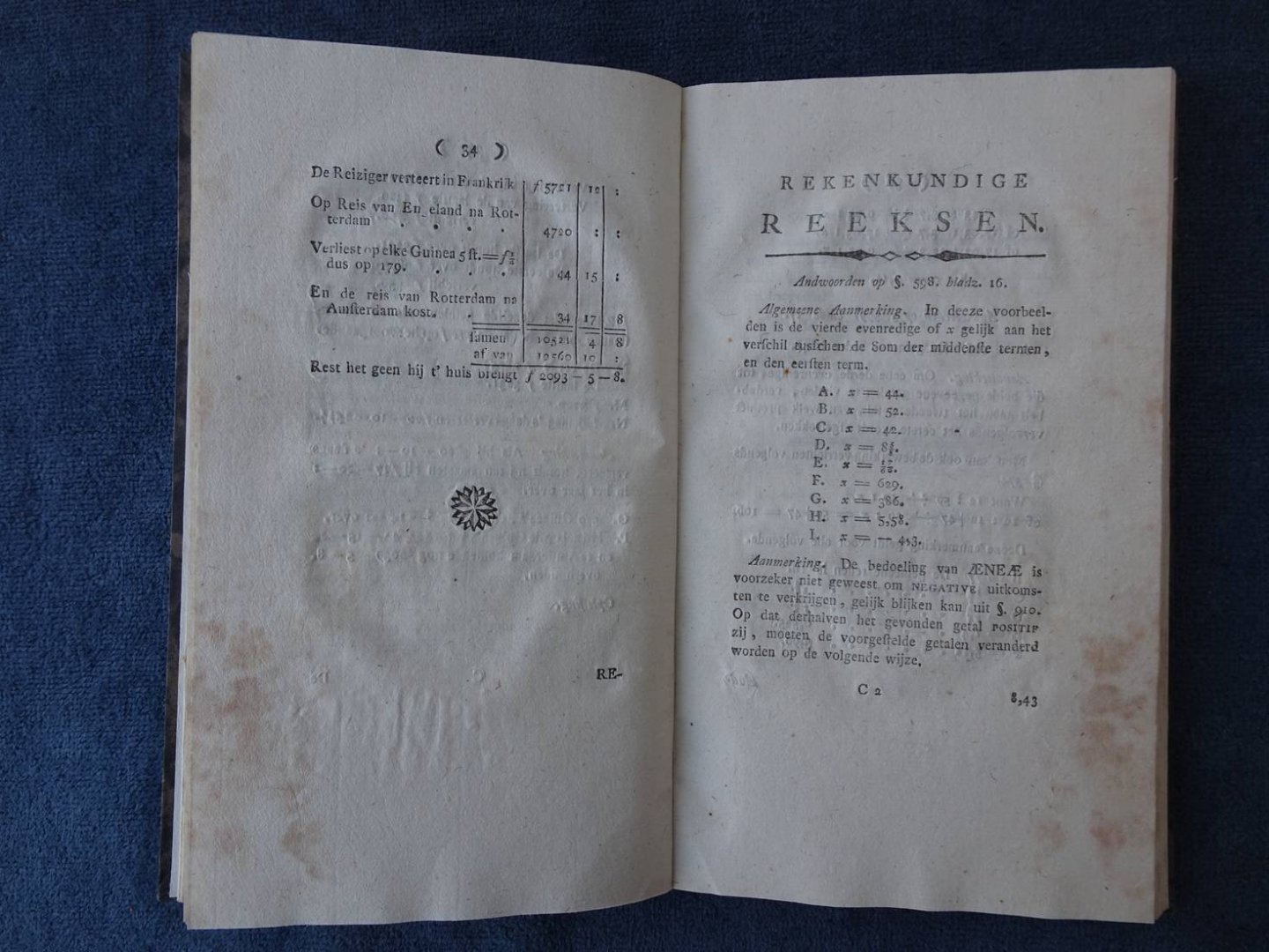 Ecama, C. - Nieuwe andwoorden op de rekenkundige vraagen van H. Aneae, voorkomende in deszelfs Rekenboek voor de Nederlandsche Jeugd.