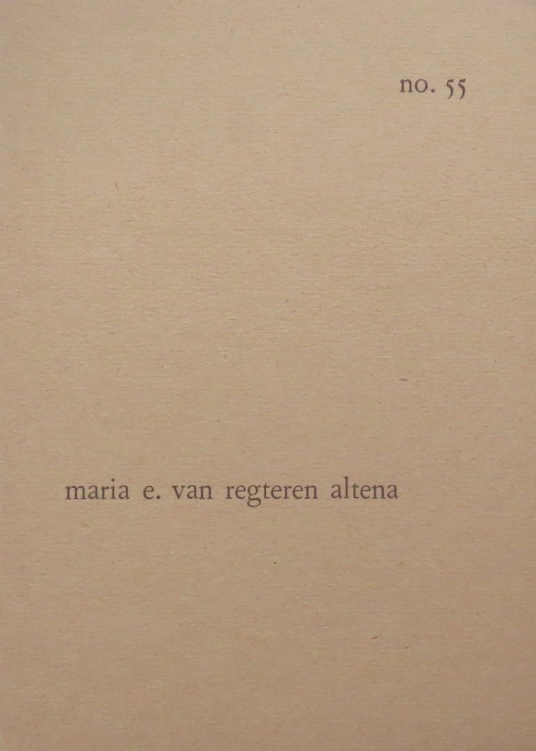 Regteren Altena, Maria E. van  ; Willem Sandberg (graphic design) ; Michiel Frederik Hennus (introduction) - Maria E. van Regteren Altena