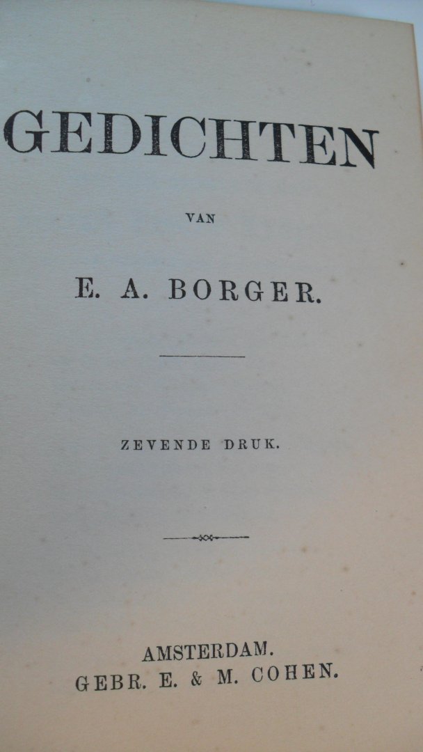 Borger E.A. - Gedichten