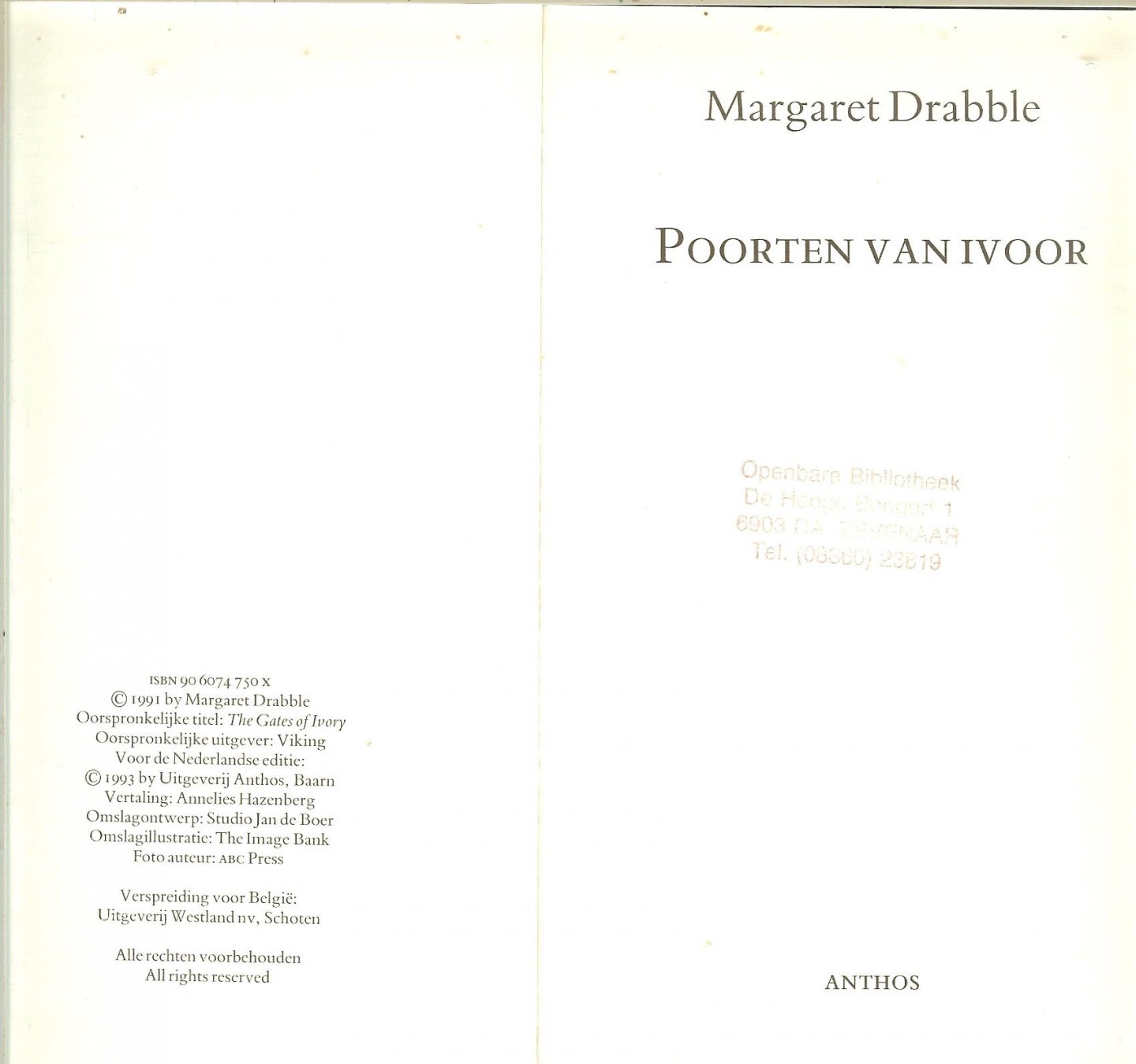 Drabble  Margaret  Vertaald uit het Engels  door Annelies Hazenberg - Poorten van Ivoor    Een vrouw gaat naar Cambodja om een daar verdwenen vriend op te sporen