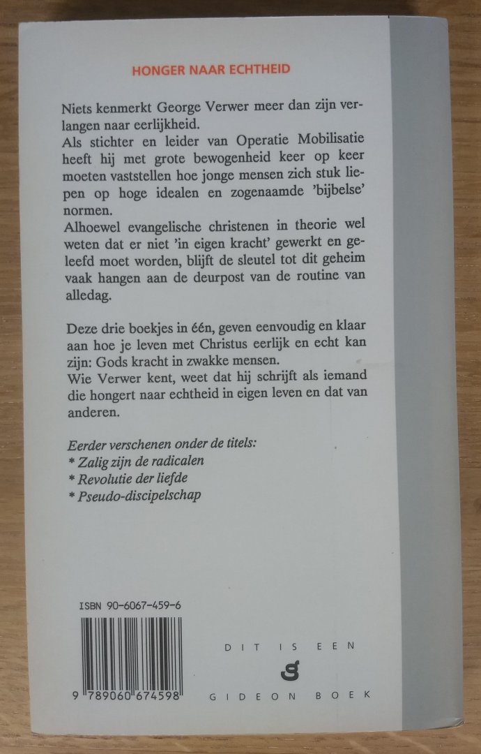 Verwer - HONGER NAAR ECHTHEID
