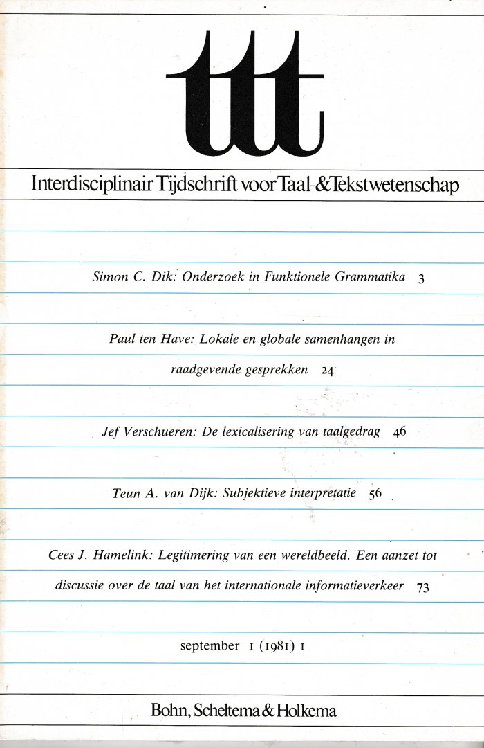 Dijk, Teun A. van - Subjektieve interpretatie