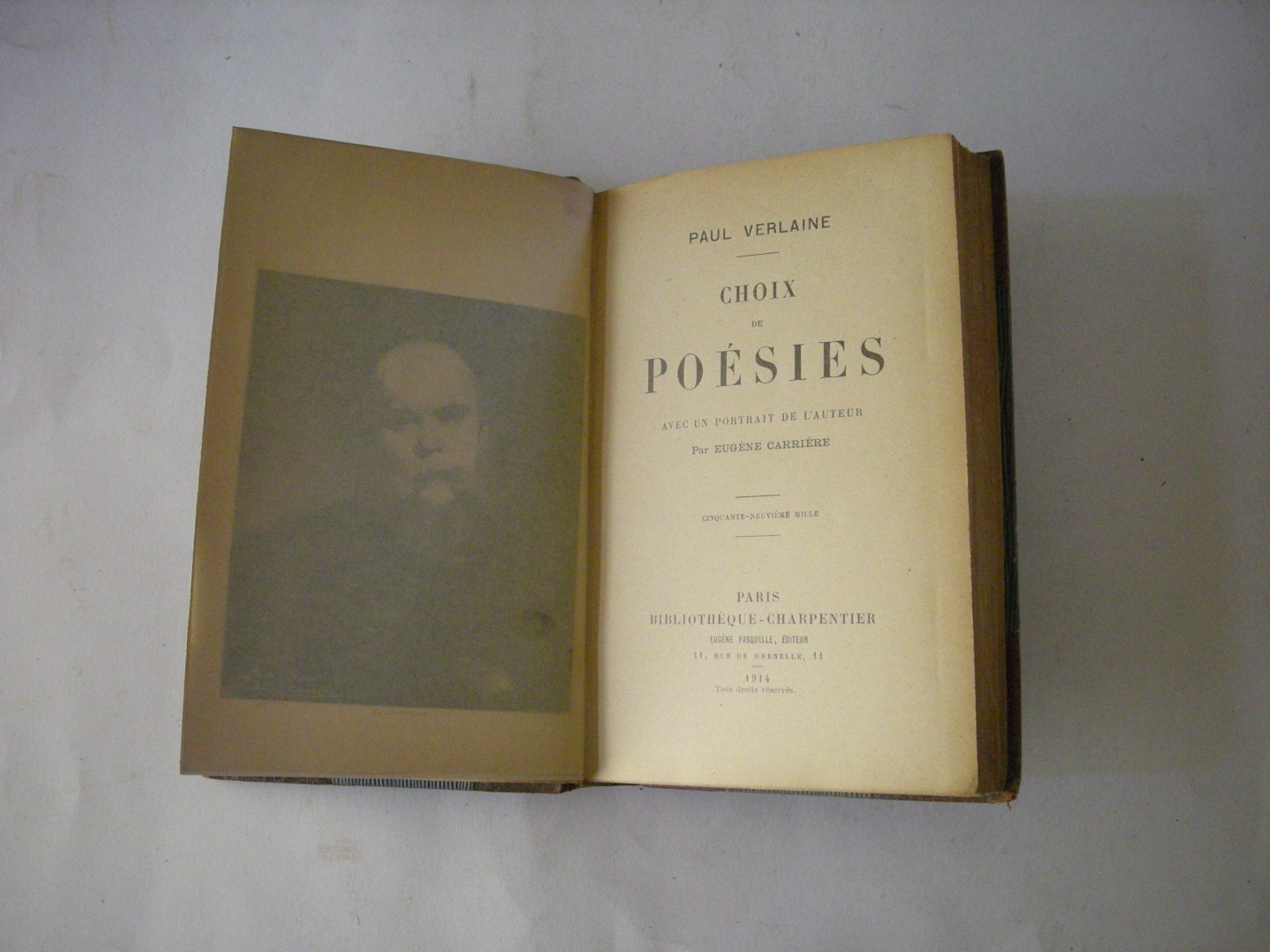 Verlaine, Paul - Choix de poesies, avec un portrait de l'auteur par Eugene Carriere