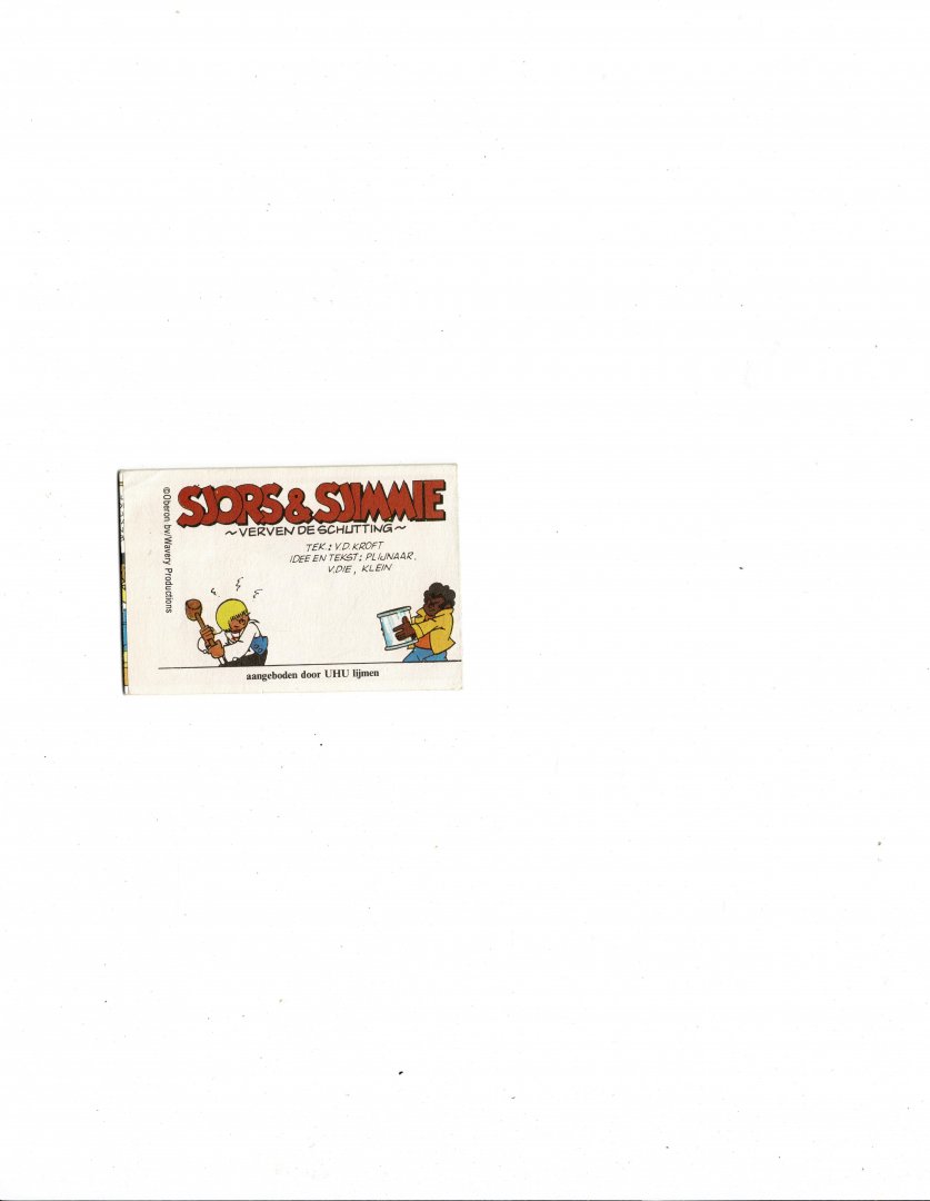  - Sjors en Sjimmie plakken plaatjes/verven de schutting