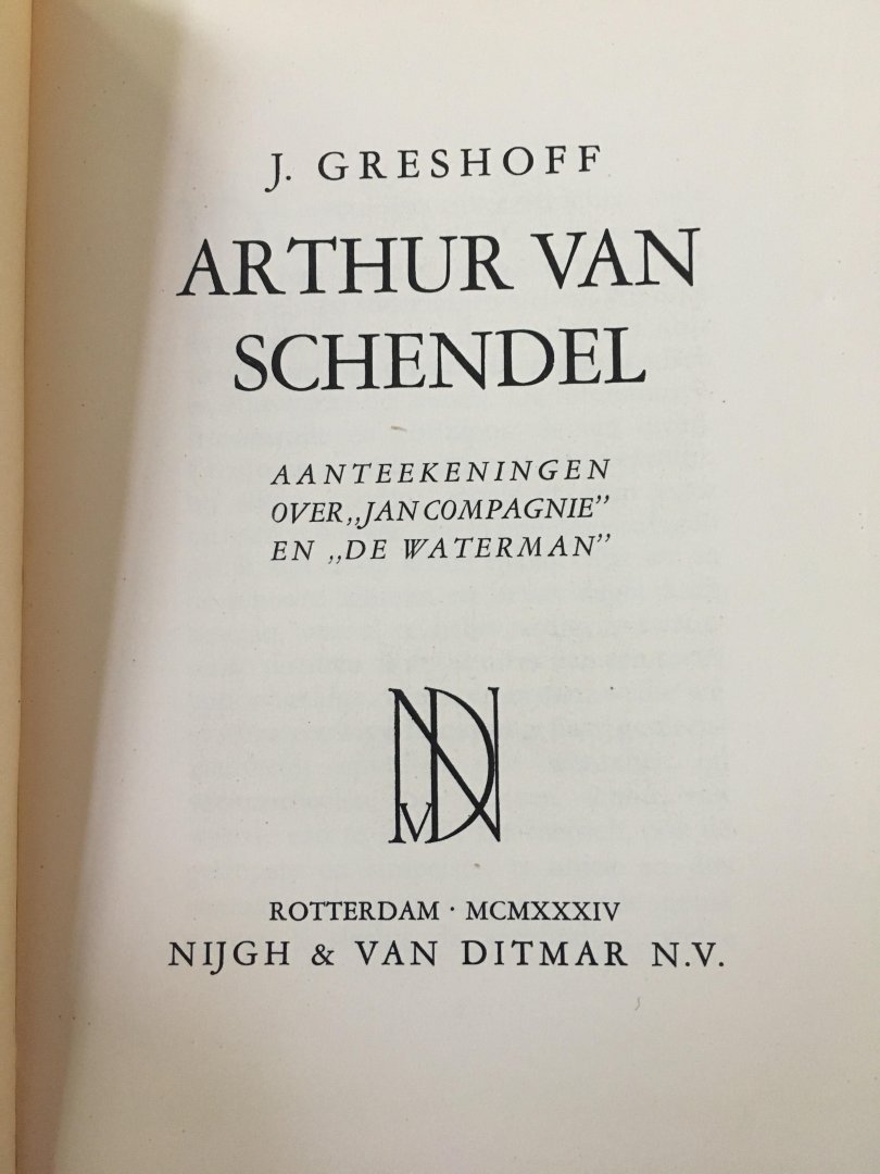 Boekwinkeltjes.nl - Arthur Van Schendel, Aanteekeningen Over Jan 