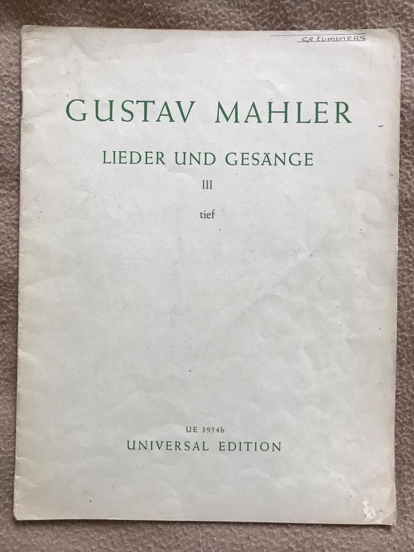 Mahler - Lieder und Gesänge III tief