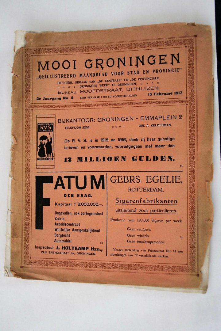Diverse - Zeldzaam 7 x Mooi groningen - geïllustreerd maandblad voor stad en provincie [1916,1917, 1933 en 1938] (7 foto's)