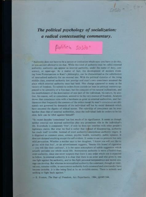 Reeve, Alan. - The Political Psychology of Socialization: A radical contextuating commentary.