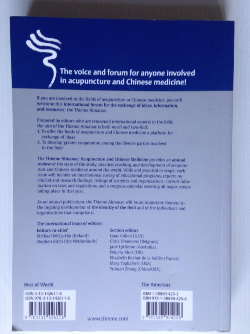  - Acupuncture and Chinese Medicine, Thieme Almanac 2007