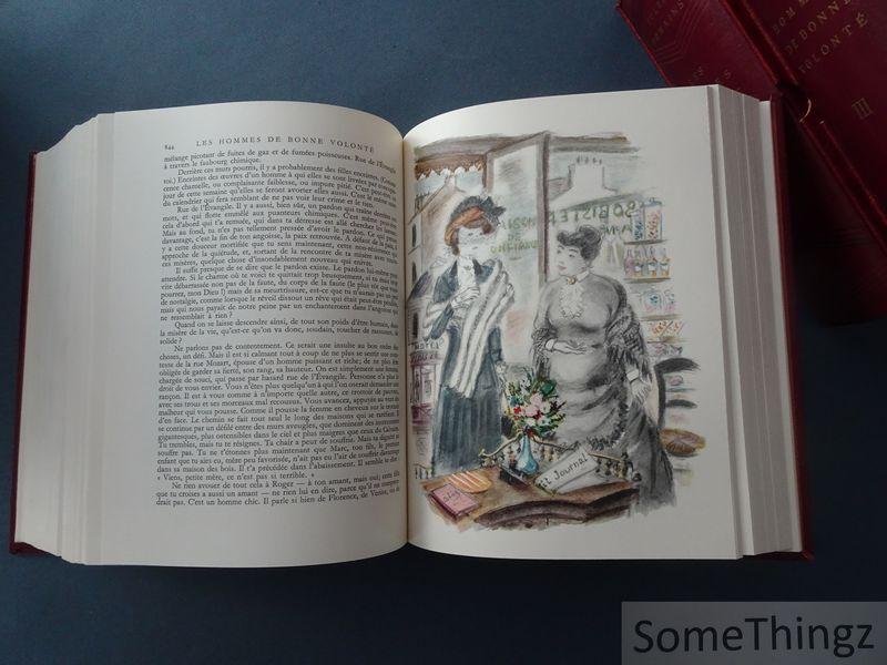 Jules Romains (texte), André Dignimont (illustr.) - Les Hommes de bonne volonté. Edition complète en quatre volumes.