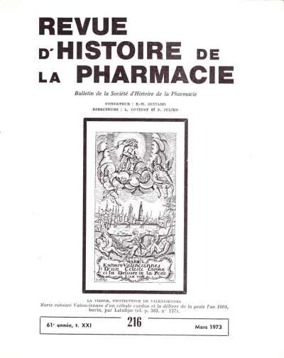 L.Cotinat & P. Julien - Revue d'Histoire de la Pharmacie 61e année, t. XXI 216 Mars 1973