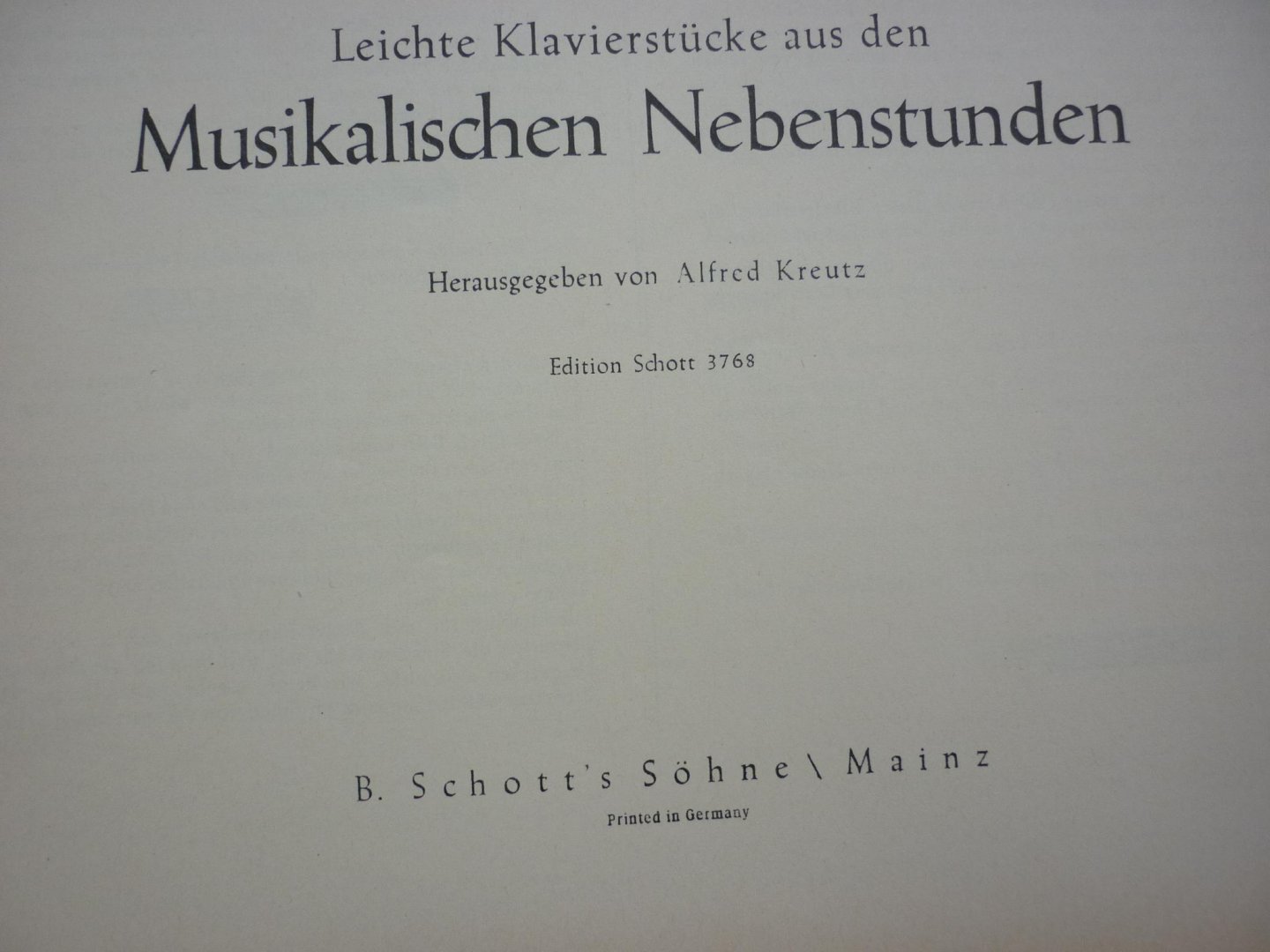 Bach; Johann Christoph Friedrich (1732–1795) - Musikalische Nebenstunden voor Piano (herausgegeben von Alfred Kreutz)