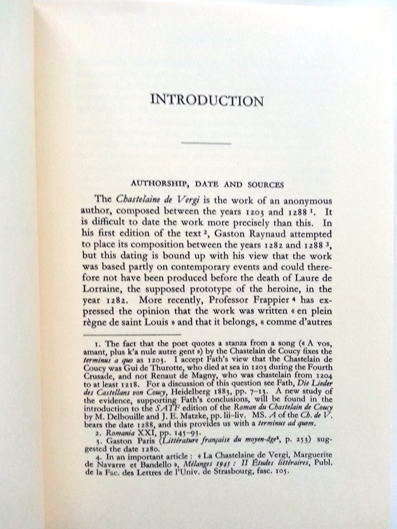 Whitehead, F. (Ed.) - La chastelaine de Vergi (FRANSTALIG) (Edited by F. Whitehead)