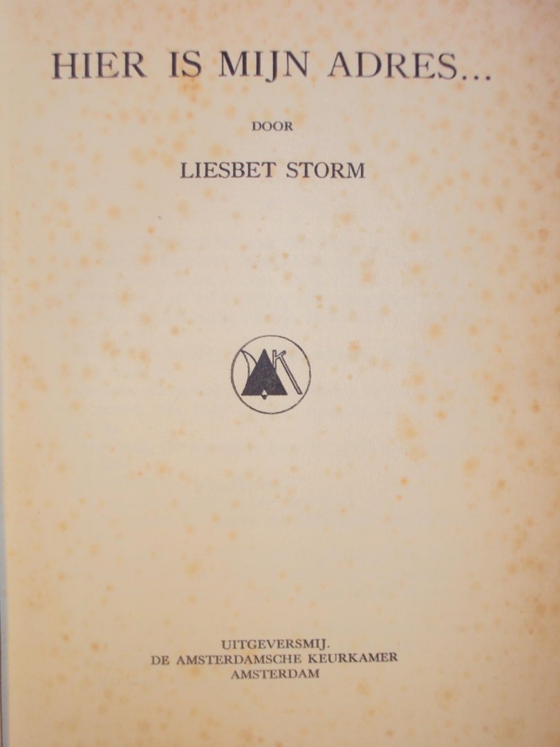 Liesbet Storm - Hier is mijn adres