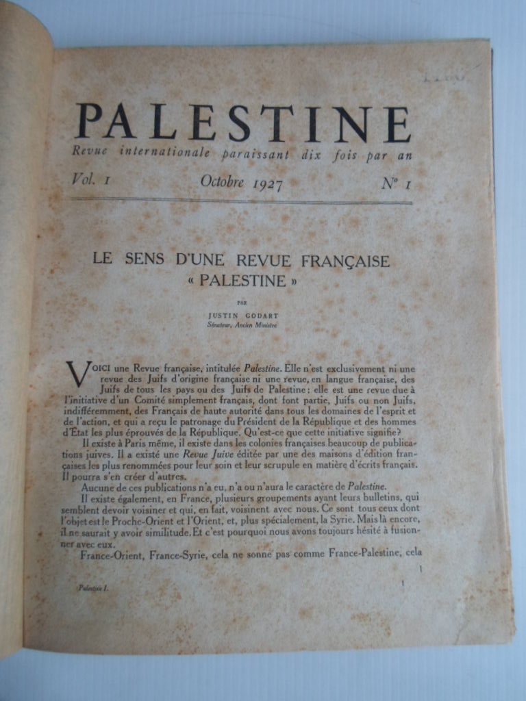  - Palestine, Revue Internationale paraissant dix fois par an