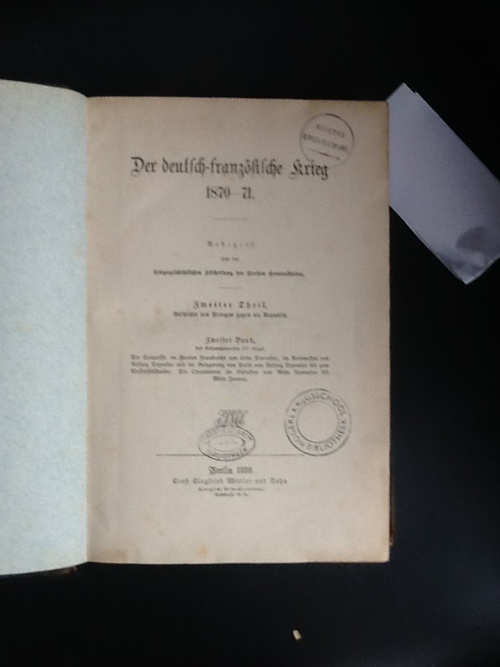 Kriegsgeschichtliche Abteilung des großen Generalstabes - Der deutsch-französische Krieg 1870 - 71. Band IV  Zweiter Theil - zweiter bandGeschichte des Krieges gegen die Republik - Heft 16. Ledereinband – 1880