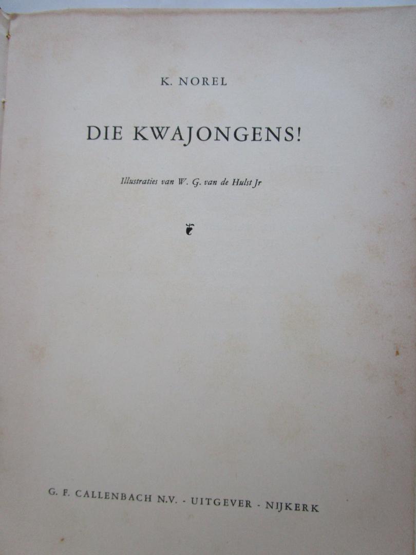 Norel, Klaas (auteur)  Hulst jr, W.G. van de  (illustraties) - Die kwajongens