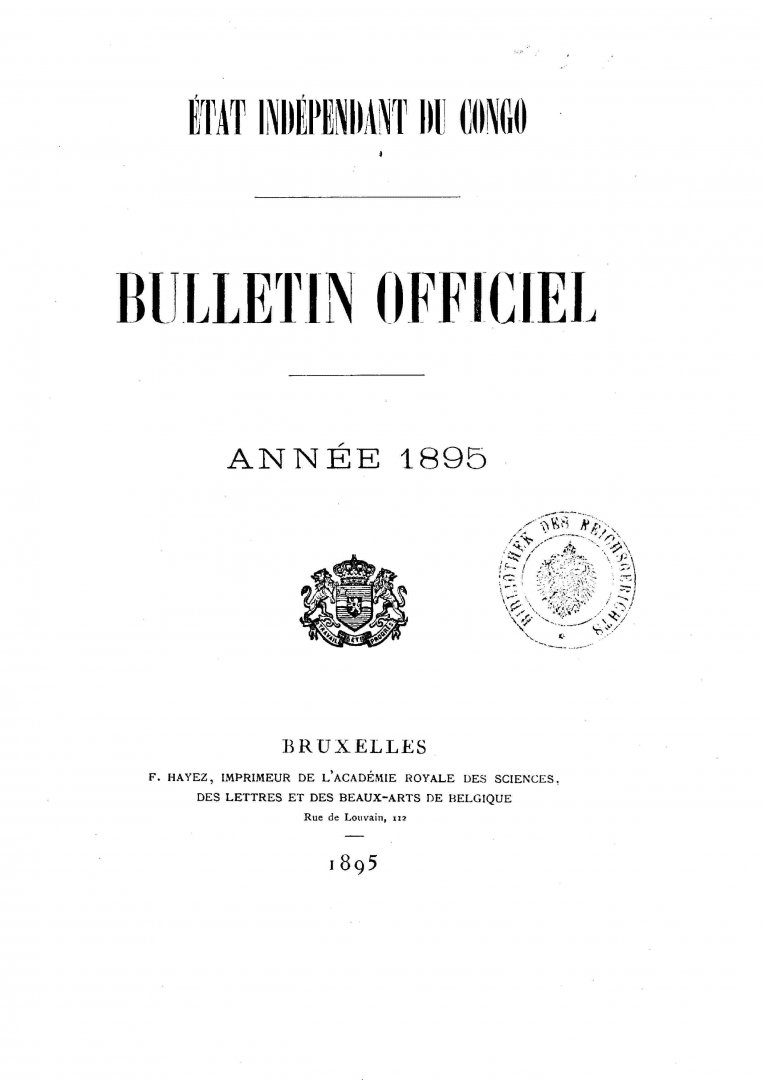 Etat Indépendant du Congo - roi Léopold II - Etat Indépendant du Congo - Bulletin Officiel – Année 1895