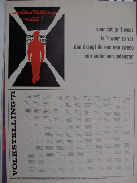 Affiche. - Lucebert .  /dr.Willem Sandberg . / Peter van Straaten BBK 69 - Volkstelling '71