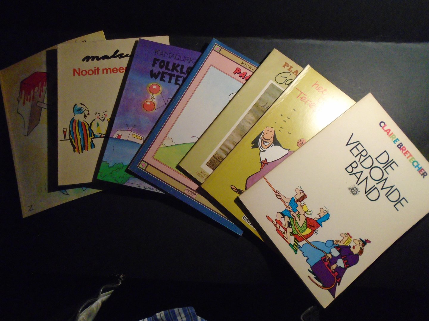 Reiser- - Pichon- - Malsen- - Kamagurka- - Bridenne- - Bretecher- - Wilson - Jungle Fox Trot--Wat,n tijd wat,n tijd--Leve de vakantie--Leve de beesten--Moeilijkheden, hoezo?--Nooit meer lijden--Folklore en wetenschap--paartijd--Die verdomde band--Het veelbewogen leven van Teresia van Avila.