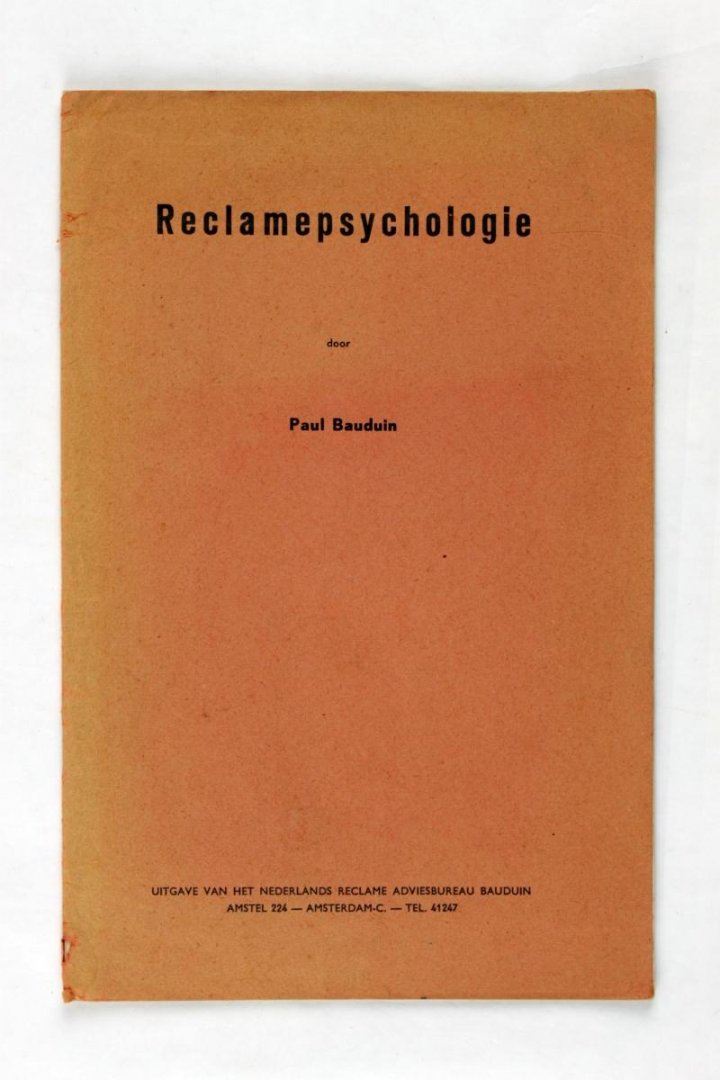Bauduin, Paul - Reclamepsychologie