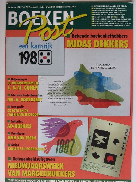 Tijdschrift - Boekenpost nr 57, De uitgeversfamilie E & M.Cohen, Nieuwjaarswerk van margedrukkers, AO-Boekjes, Hein von Essen